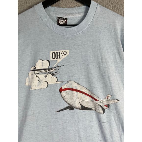Vintage Screen Stars Best Airplane‎ Graphic T-Shirt XL Single Stitch USA 90s - Picture 5 of 12